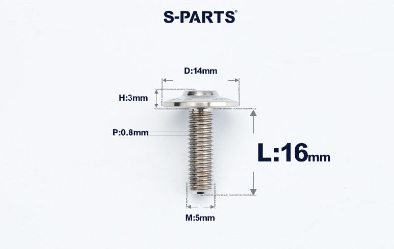 SPARTS A3 M5×L12-20  D14 Titanium Button Head Bolts for Motorcycle Upgrades