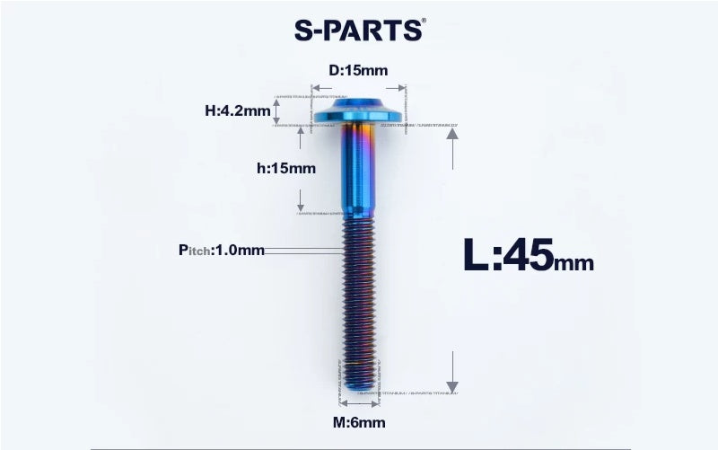 SPARTS M6×8–45mm D15 Titanium Button Head Bolts for Motorcycles