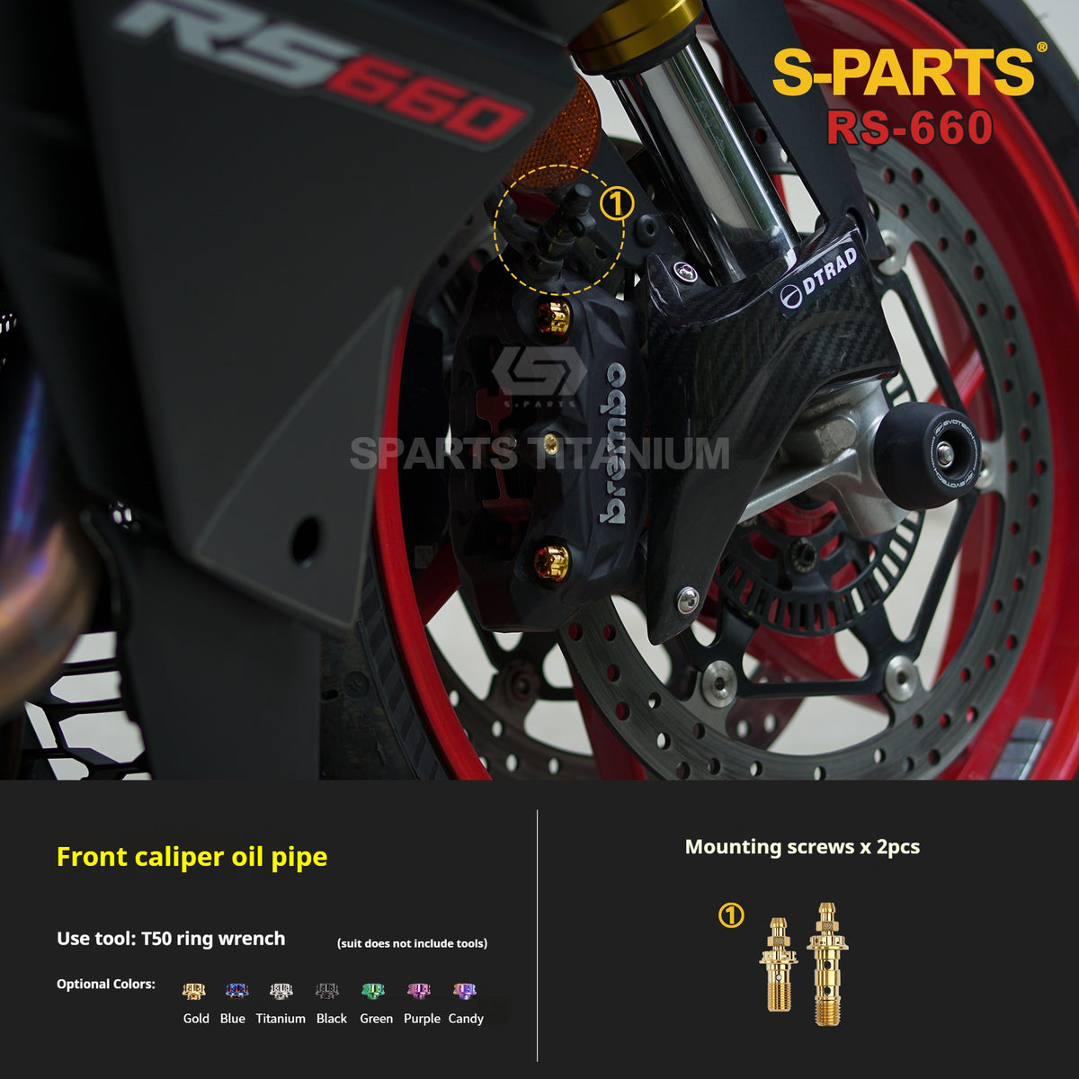 S-PARTS Titanium Complete Bolts Hardware Kit for Aprilia RS660 (2021+)
