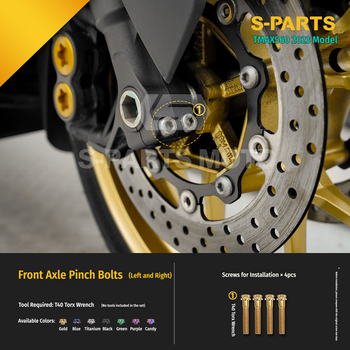 SPARTS Titanium Bolt Kit for Yamaha TMAX560 2023-Front & Cockpit System