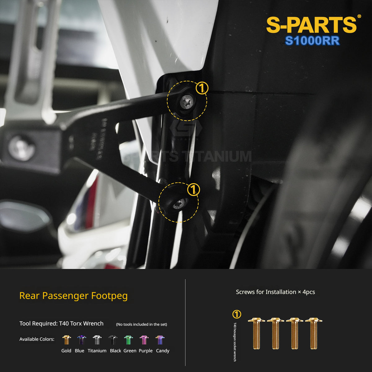 SPARTS Titanium Chassis Bolt Kit Brake Disc Caliper Sprocket Screws for BMW S1000RR