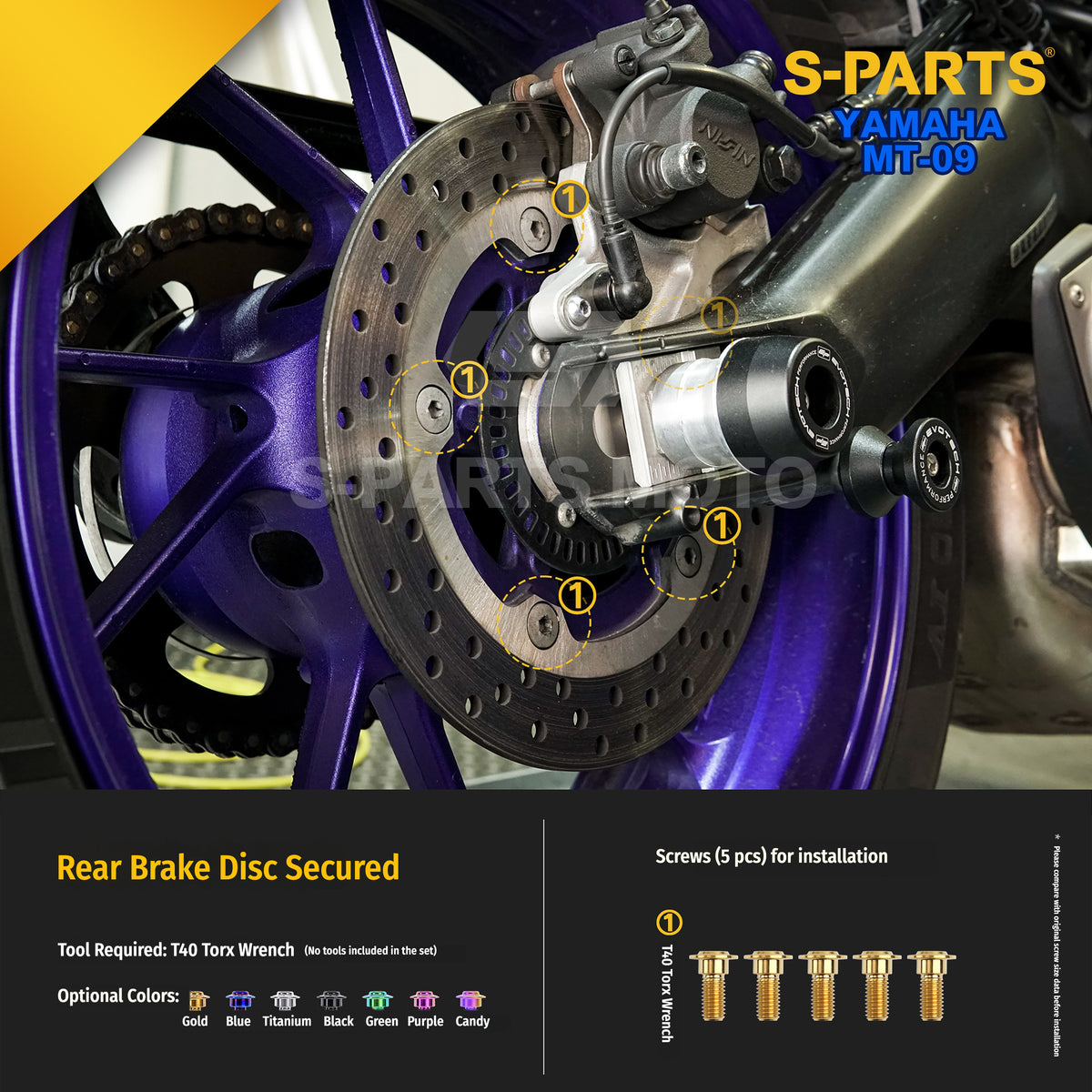 SPARTS Titanium Bolt Kit | TC4 Grade for  Yamaha MT-09 Motorcycle Fasteners