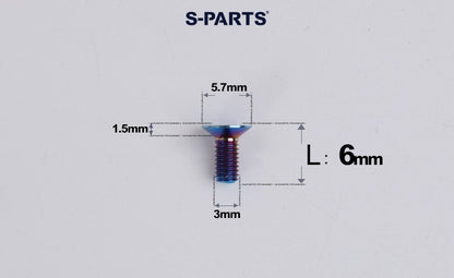 SPARTS Series M3 L6-30 Countersunk Titanium Bolt for motocycle