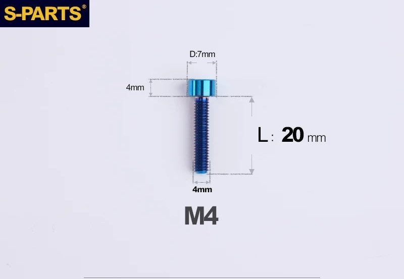 SPARTS Titanium Socket Head Bolts M4x6–25mm for Motorcycles