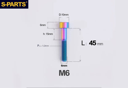 SPARTS M6×30–70mm Titanium Socket Head Cap Screws for Motorcycles