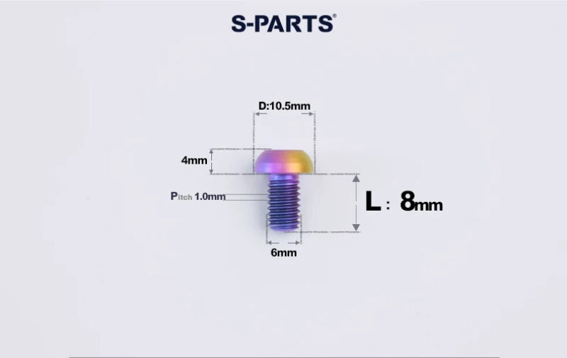 SPARTS M6×8–35mm Titanium Button Head Bolts for Bicycle Brake Calipers