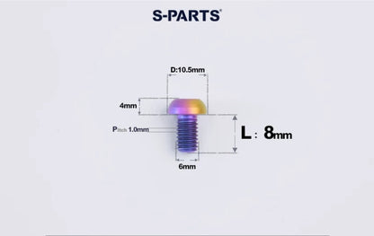 SPARTS M6×8–35mm Titanium Button Head Bolts for Bicycle Brake Calipers