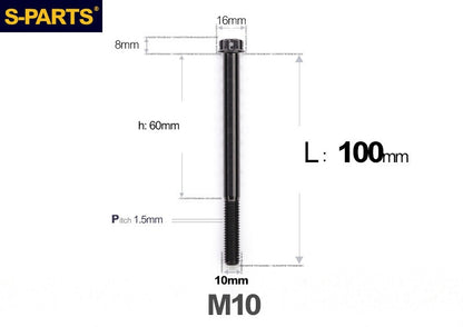 SPARTS M10 P1.5 L15-120 A3 Series Titanium Bolt – Standard Head