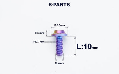 SPARTS M4✖️6–30mm D8.5 Titanium Torx Flanged Button Head Bolts