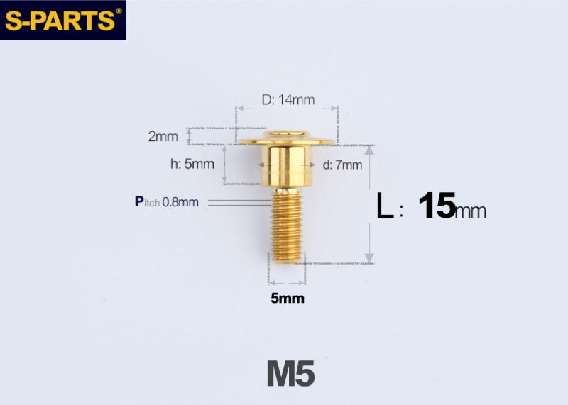 SPARTS M5 Titanium Button Head Shoulder Bolt