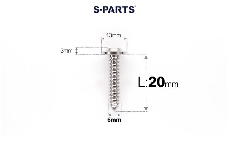 SPARTS M6 Titanium Flanged Button Head Self-Tapping Bolt D13