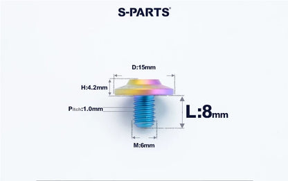 SPARTS M6×8–45mm D15 Titanium Button Head Bolts for Motorcycles