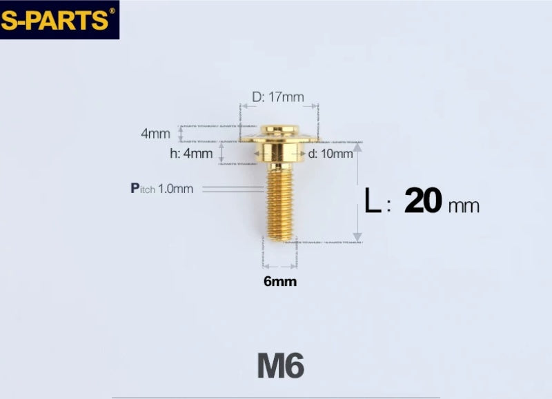SPARTS M6 Titanium Shoulder Bolts for Motorcycle Brake Discs