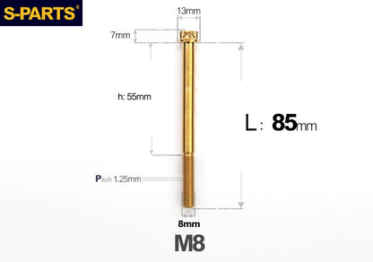 SPARTS M8 A3 Titanium Bolts TC4 Standard Head Fasteners