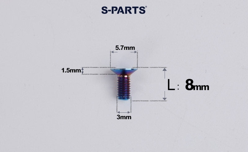 SPARTS Series M3 L6-30 Countersunk Titanium Bolt for motocycle