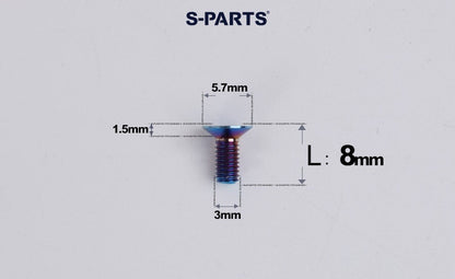 SPARTS Series M3 L6-30 Countersunk Titanium Bolt for motocycle