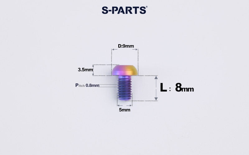 SPARTS A2 M5 Titanium Button Head Bolts for Bicycle Brake Caliper Upgrades Ultra-Light Fasteners