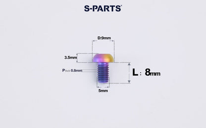 SPARTS A2 M5 Titanium Button Head Bolts for Bicycle Brake Caliper Upgrades Ultra-Light Fasteners