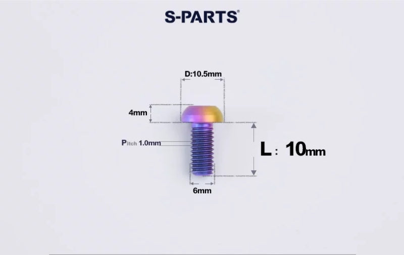 SPARTS M6×8–35mm Titanium Button Head Bolts for Bicycle Brake Calipers