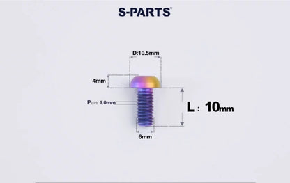 SPARTS M6×8–35mm Titanium Button Head Bolts for Bicycle Brake Calipers