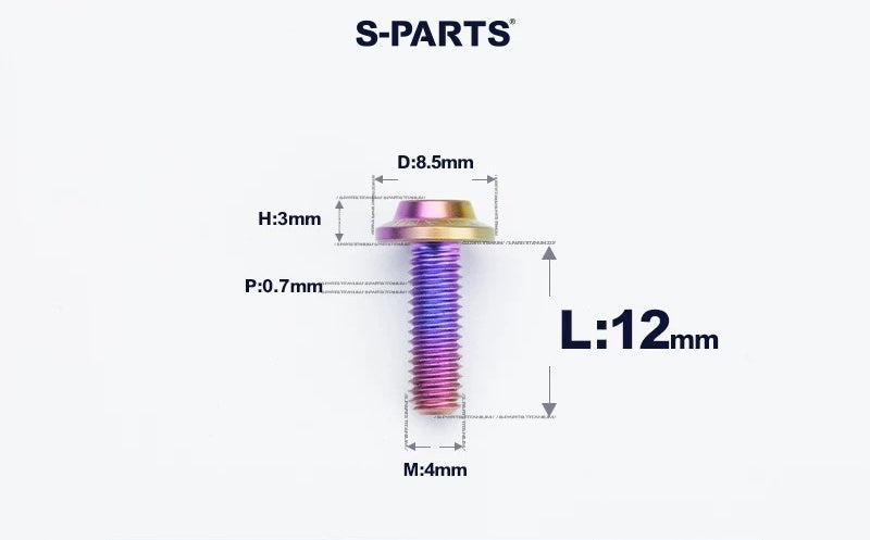 SPARTS M4✖️6–30mm D8.5 Titanium Torx Flanged Button Head Bolts