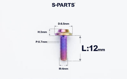 SPARTS M4✖️6–30mm D8.5 Titanium Torx Flanged Button Head Bolts
