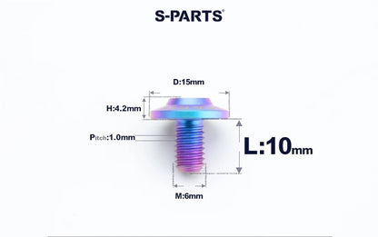 SPARTS M6×8–45mm D15 Titanium Button Head Bolts for Motorcycles