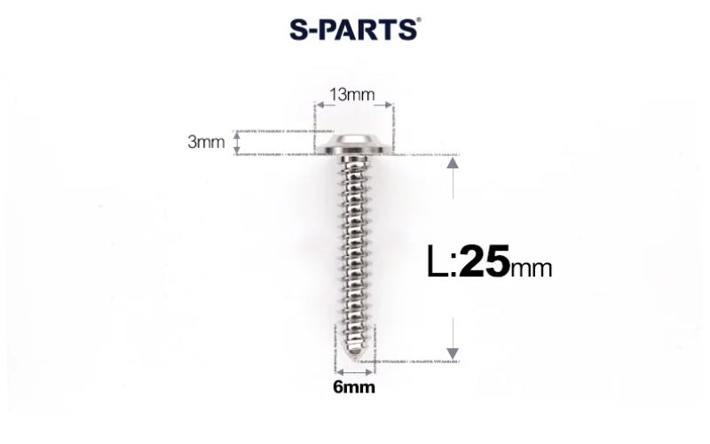 SPARTS M6 Titanium Flanged Button Head Self-Tapping Bolt D13