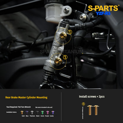 Yamaha YZF-R3 Titanium Rear Brake, Footpeg & Exhaust Bolts | SPARTS