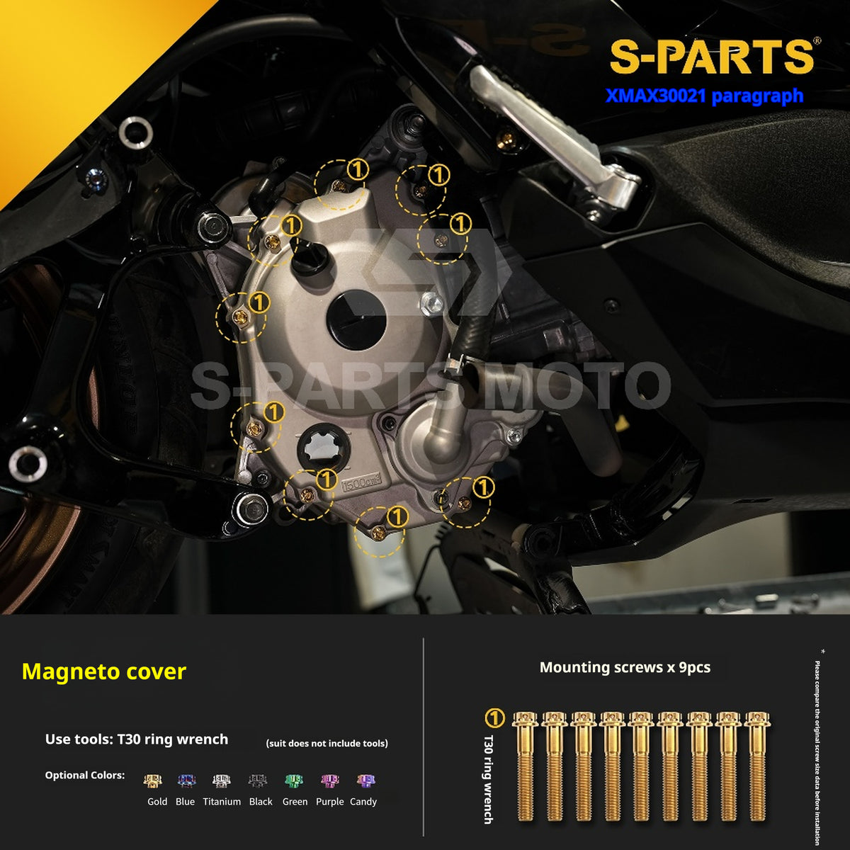 SPARTS Titanium Bolt Kit for 2021 Yamaha XMAX 300 Motorcycle Upgrade