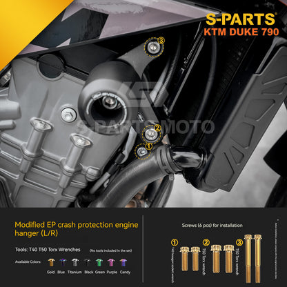 S-parts Titanium Engine Cover & Frame Bolt Kit for KTM DUKE 790 | Premium Grade 5 Power Hardware