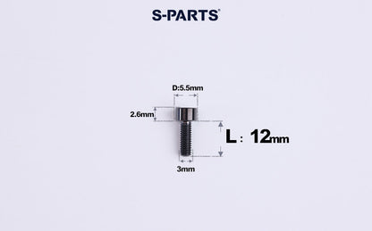 SPARTS M3 L6-20 Classic Button Head Black Titanium Bolt