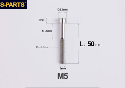 SPARTS M5 Titanium Socket Head Cap Bolts
