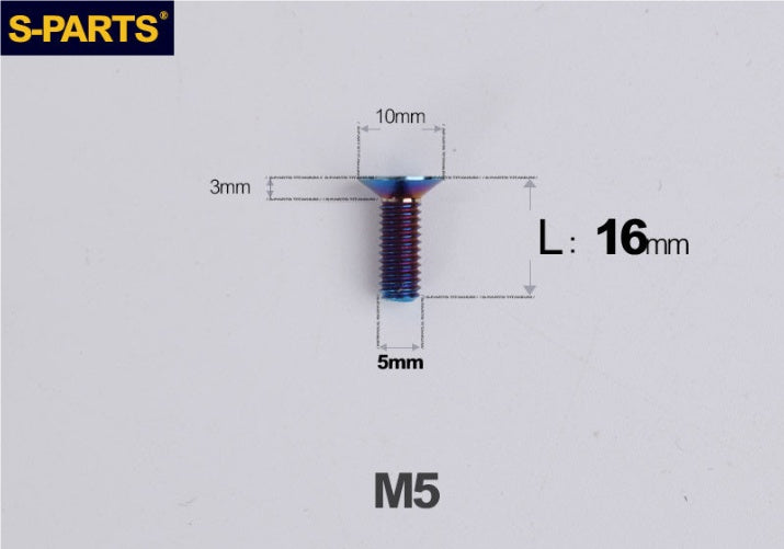 SPARTS M5×8-50mm Countersunk Titanium Alloy Bolt