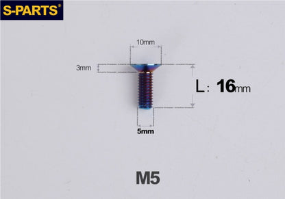 SPARTS M5×8-50mm Countersunk Titanium Alloy Bolt