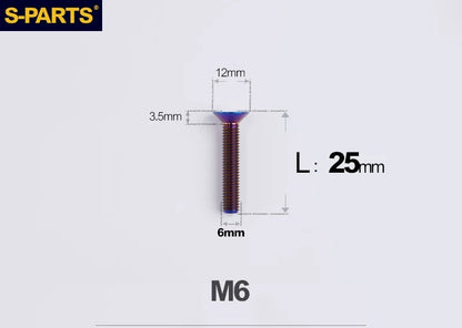 SPARTS M6×10–65mm Titanium Torx Countersunk Bolts for Motorcycle Frames