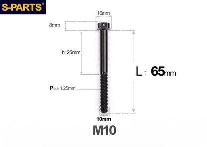 SPARTS M10 L12-120mm P1.25 A3 Series Standard Head Titanium Bolt |  Motorcycle  Upgrade