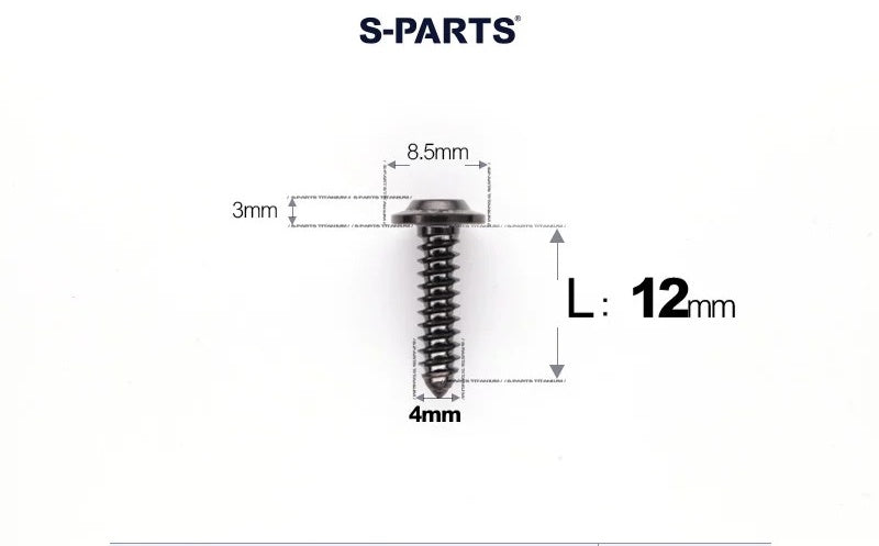 SPARTS M4 D8.5 Titanium Truss Head Self-Tapping Screws for Motorcycles