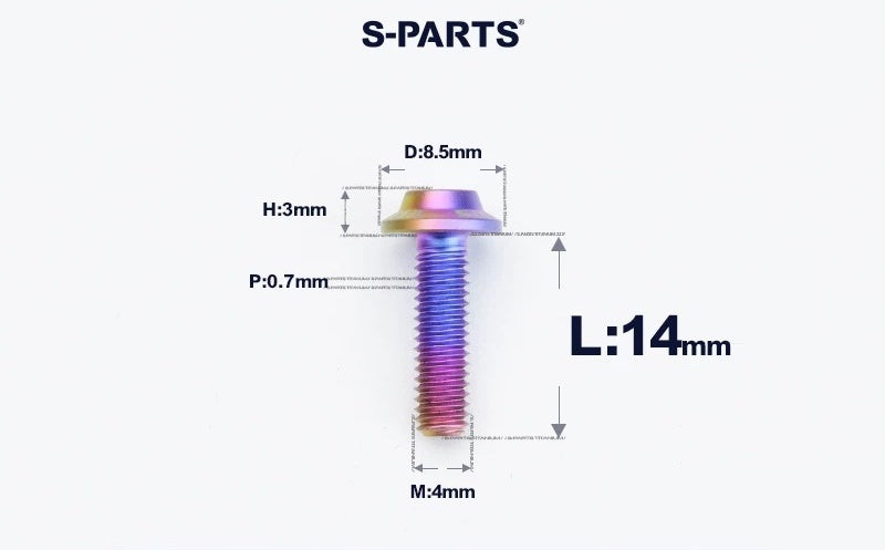 SPARTS M4✖️6–30mm D8.5 Titanium Torx Flanged Button Head Bolts