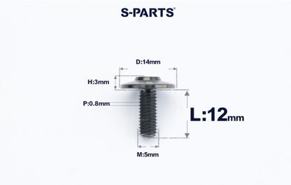 SPARTS A3 M5×L12-20  D14 Titanium Button Head Bolts for Motorcycle Upgrades