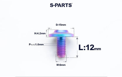 SPARTS M6×8–45mm D15 Titanium Button Head Bolts for Motorcycles