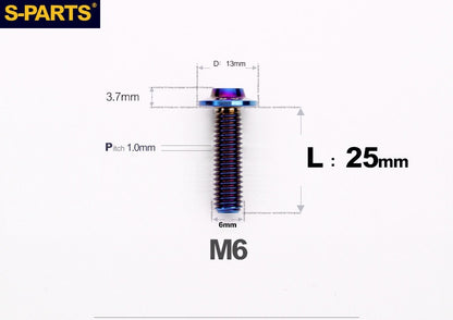SPARTS A3 M6 D13 Titanium Button Head Bolts for Motorcycle Upgrades