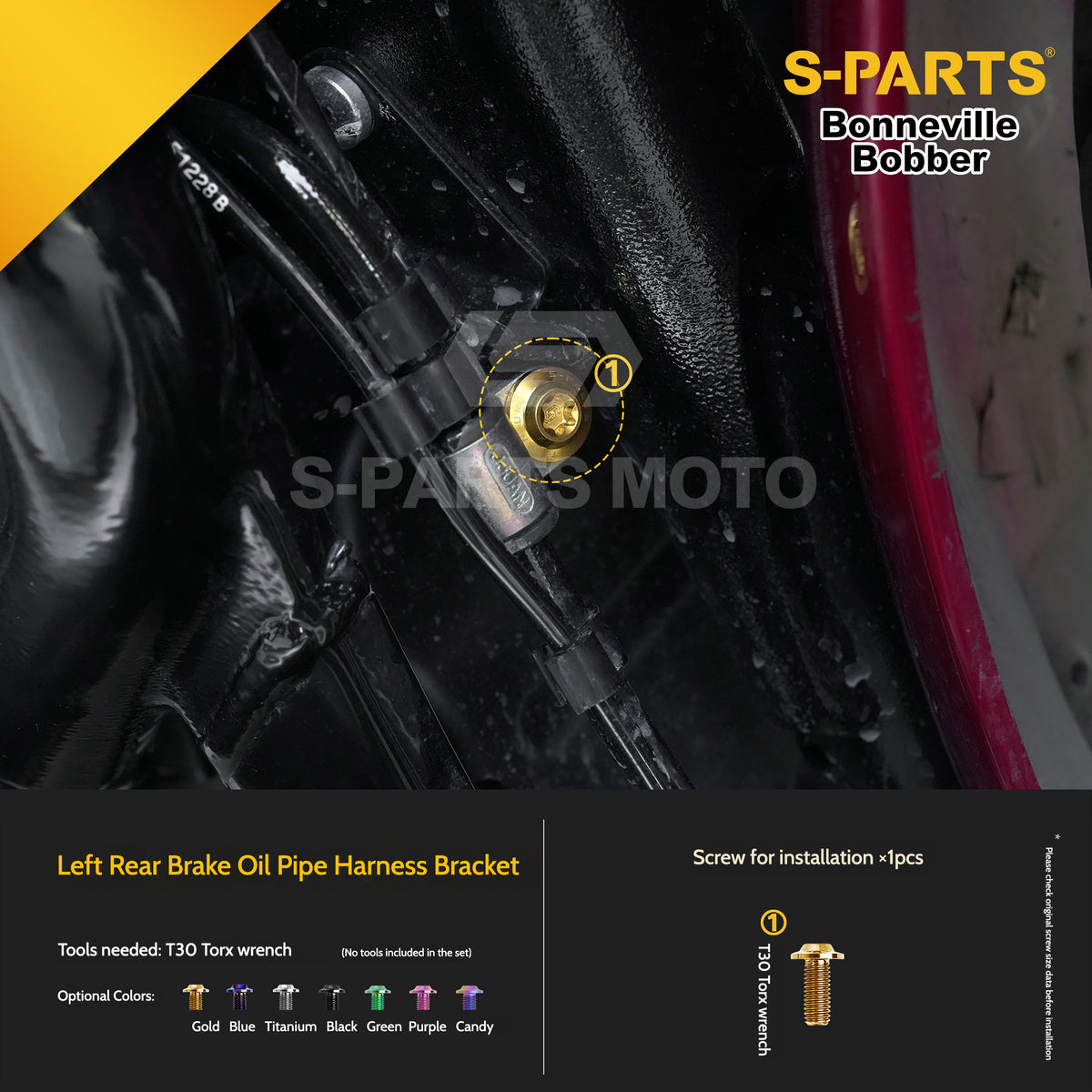 SPARTS Titanium Set Screws for Triumph Bonneville Bobber Motorcycle