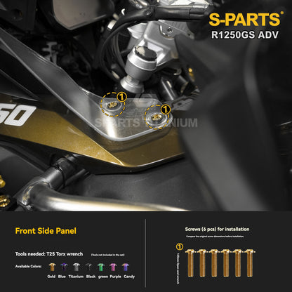 SPARTS Titanium Fairing, Spotlight & Accessory Bolt Kit for BMW R1250GS / ADV