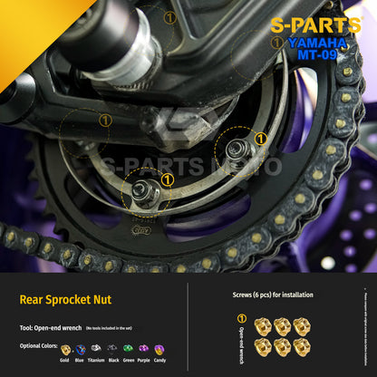 SPARTS Titanium Bolt Kit | TC4 Grade for  Yamaha MT-09 Motorcycle Fasteners