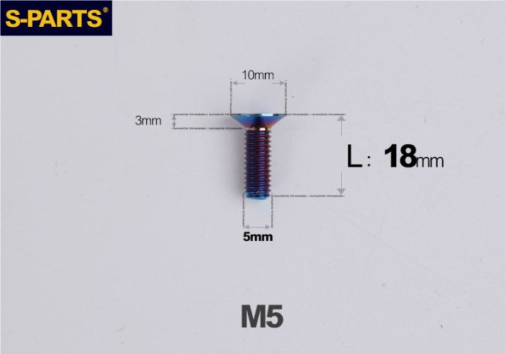 SPARTS M5×8-50mm Countersunk Titanium Alloy Bolt
