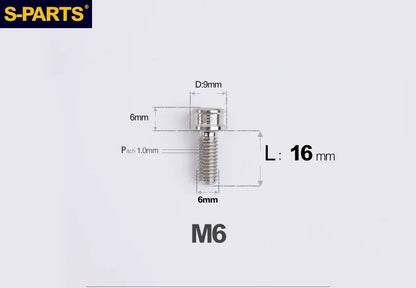SPARTS M6×10–40mm SL Super Lightweight Titanium Socket Cap Bolts for Bicycles