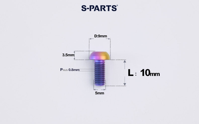 SPARTS A2 M5 Titanium Button Head Bolts for Bicycle Brake Caliper Upgrades Ultra-Light Fasteners