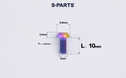 SPARTS A2 M5 Titanium Button Head Bolts for Bicycle Brake Caliper Upgrades Ultra-Light Fasteners