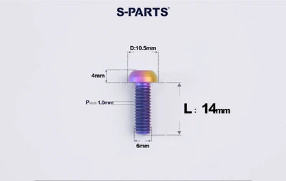 SPARTS M6×8–35mm Titanium Button Head Bolts for Bicycle Brake Calipers